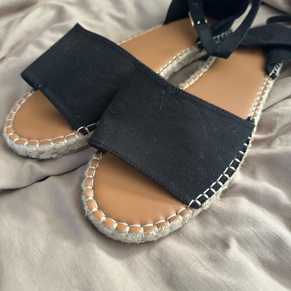 Long Tall Sally Black Espadrille. NWOB Sz 13